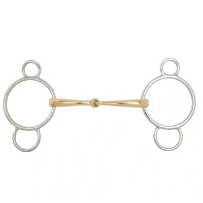Imagen de BR Single Jointed Three Ring Gag Soft Contact 12 mm Ø Centre 70
