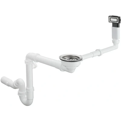 Imagen de hansgrohe 43921800 Desagües para Fregadero, Color Acero, manuelle Ab und Überlaufgarnitur
