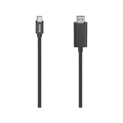 Imagen de Adaptador Hama 00200711, De MiniDP a HDMI, 1.50 m, Negro