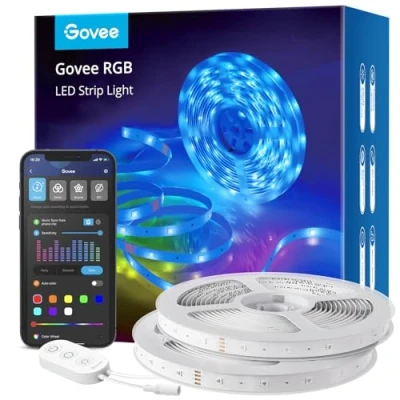 Imagen de Govee Tira LED 10m, Luces Habitacion WiFi Inteligente RGB Funciona con Alexa, Google Assistant y App, 64 Modo de Escena Música para TV, Techo Juego Electrónico, 2 rollos 5m