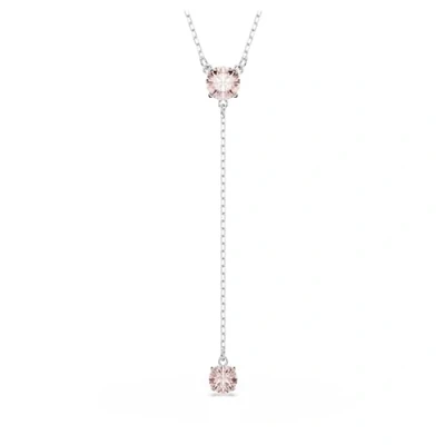Imagen de Swarovski Attract Y Round CUT Rhodium Plated Collar, Mujer, Talla: One Size, Pink