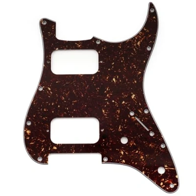 Imagen de Musiclily Pro 11 Agujeros Golpeador ST Guitarra HH Pickguard Con para Esquina Redonda 2 Humbucker Potenciómetros Eléctrica tipo Fender Squier Strat, 4 capas Tortoise Shell