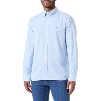 Imagen de Tommy Hilfiger SOFT FLEX Gingham Camisa, Hombre, Talla: Small, Vessel blue/optic white