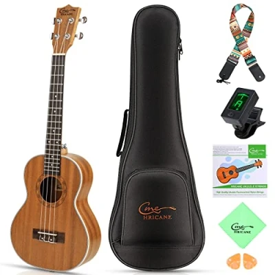Imagen de Ukelele Concierto, Hricane Concierto 23 Pulgadas Hawaiian Ukulele Para Principiantes Adulto,Niños,Estudiante,Mujer (Incluye Bolsa de Transporte)