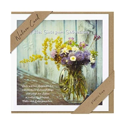 Imagen de bsb Tarjeta de cumpleaños Nature Card Tarjetas sostenibles para con sobre mujeres y hombres felicitación 11,5 x 17
