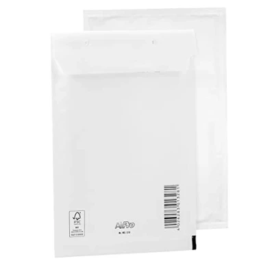 Imagen de 100 sobres acolchados con burbujas Bantex C3 (225 x 175 mm) 13/C, color blanco, cierre autoadhesivo