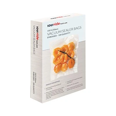 Imagen de SousVideTools [SVT 06001] 100 bolsas para selladora al vacío en relieve, conservar alimentos y cocción (150 x 250 mm)
