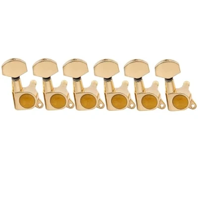 Imagen de Musiclily Pro 6 en línea Tipo Cerrado Clavijas de Afinación Clavijero Repuesto para Guitarra Fender Stratocaster Telecaster,Oro