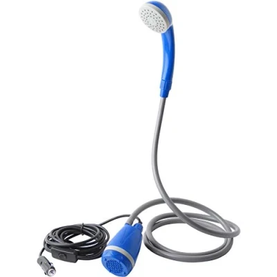 Imagen de BRUNNER Ducha de Viaje 12 V Aquafresh 2.0 para Camping y jardín, Azul/Gris