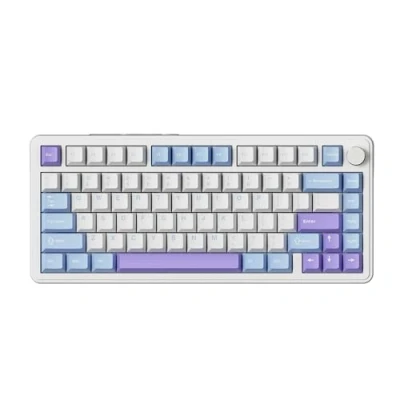Imagen de ATTACK SHARK X85 Teclado mecánico con Junta y Perilla, inalámbrico para Juegos 75% trimodo (BT5.0/2.4G/USB C) Acolchado de Cinco Capas, RGB, 5000 mAh, Teclas PBT Win/Mac (Blanco)
