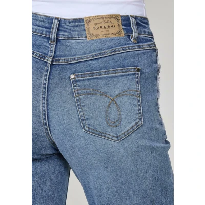 Imagen de Koroshi ELÁSTICO DE TIRO Medio WIDE Vaqueros rectos, Mujer, Talla: 36, Dark blue