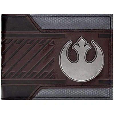 Imagen de The Empire Strikes Back Star Wars Rebel Alliance Plateado Starbird Badge Marrón Cartera unisex