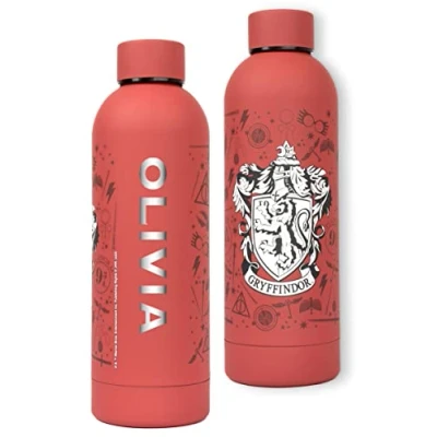 Imagen de Harry Potter Botella de agua acero inoxidable personalizada con diseño Hogwarts, 700 ml, a prueba fugas, regalo