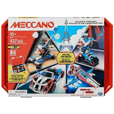 Imagen de MECCANO Caja de Herramientas del Fabricante Core Toolbox FR, Multicolor, Mediana (Spin Master 6067167)