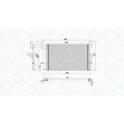 Imagen de MAGNETI MARELLI 350203894000 Condensador con secador 612x360x18 360 612 18 HYUNDAI: Coupe II, Elantra III Hatchback