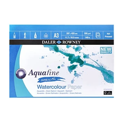 Imagen de Daler Rowney Aquafine Bloc Acuarela Esprl Satin A3 300G/M² 12 hojas