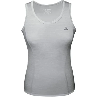 Imagen de Schöffel Merino Sport Top W Interior Que Regula la Temperatura, Camiseta Funcional Transpirable en Calidad de Lana, Mujer, Gris Claro, Extra Large