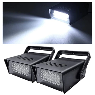 Imagen de (Paquete de 2) Luz Estroboscópicas, Mini Estroboscopica 32 LED Halloween Flash Luces Blancas