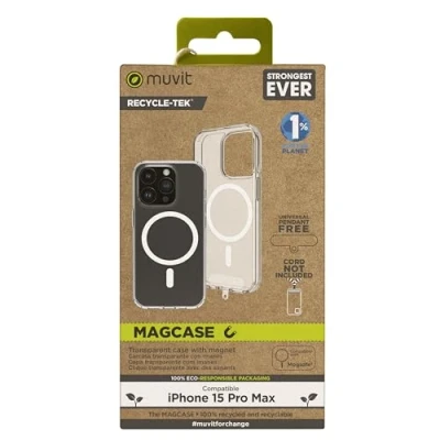Imagen de Funda Muvit for Change Magsafe, Para iPhone 15 Pro, Materiales reciclables, Transparente