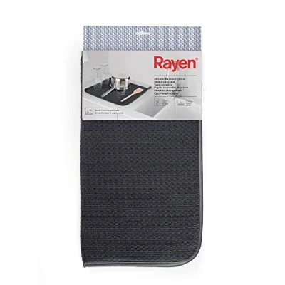 Imagen de Rayen Alfombrilla Escurreplatos Escurridera Platos Cocina Material Super Absorbente Secado rápido Evita Humedad Gris oscuro 40x46 cm