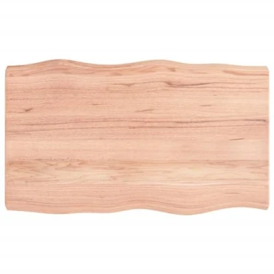 Imagen de vidaXL Tablero de Mesa, Superficie Escritorio, Repuesto, Estantería Comedor, Madera Maciza Tratada Borde Natural Marrón Claro