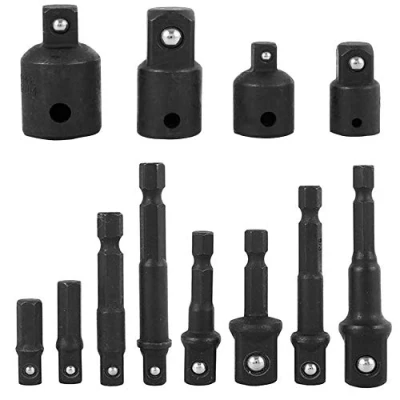 Imagen de Bestgle juego de Adaptador Enchufe impacto Extensión Destornillador, Socket 4 piezas 1/4 a 3/8 pulgada(negro)