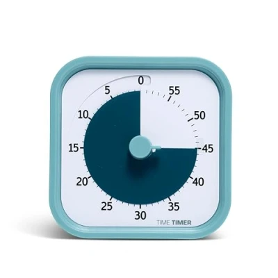 Imagen de Time Timer Home Mod — Temporizador Visual De 60 Minutos Edición Casa Herramienta Estudio, para Escritorio Niños, Oficina y Reuniones con Funcionamiento Silencioso Azul Aguamarina
