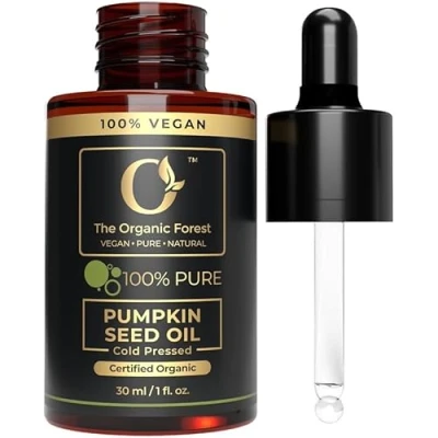 Imagen de USDA Organic Pumpkin Seed Oil 100% Pure, Cold Pressed, Nutrient Rich Natural Hair &amp; Skin Care in Vitamins Minerals Non GMO, Vegan Gluten Free Multi Purpose Use for Beauty