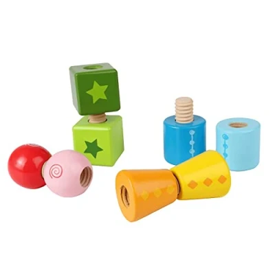 Imagen de Hape E0416 Twist and Turnables Wooden Building Blocks
