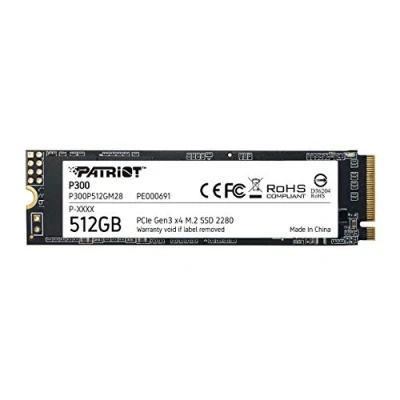 Imagen de Patriot P300 M.2 PCIe Gen 3 x4 512GB SSD NVMe de bajo Consumo P300P512GM28 Velocidad Lectura hasta 1700 MB/s y Escritura 1100