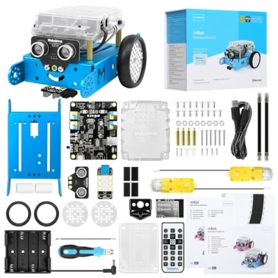 Imagen de Makeblock mBot Robot Programable para niños, Juguete Stem Compatible con Scratch y Arduino, Inteligente EMO Robot, Kit Robotica Interactivo niños 6 a 12 años Azul