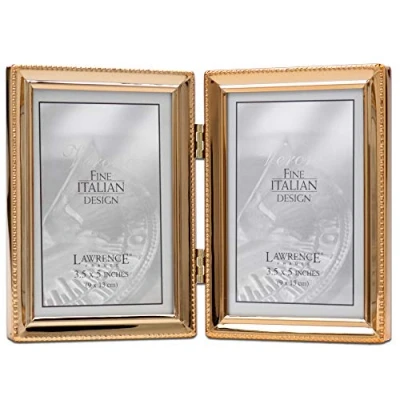 Imagen de Lawrence Frames Marco de fotos, metal, dorado, 3.5x5 doble