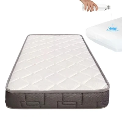 Imagen de COOL · DREAMS colchón de minicuna bebé HR Morfeo para minicunas 80x50 + Protector Impermeable 100% algodón hipoalergénico, Antibacteriano y antiácaros CoolDreams