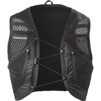 Imagen de Salomon Active Skin 12 No Flasks Chaleco de Hidratación Trail Running Senderismo MTB Unisexo, sencilla, Ajuste preciso, Almacenamiento optimizado, Negro, L