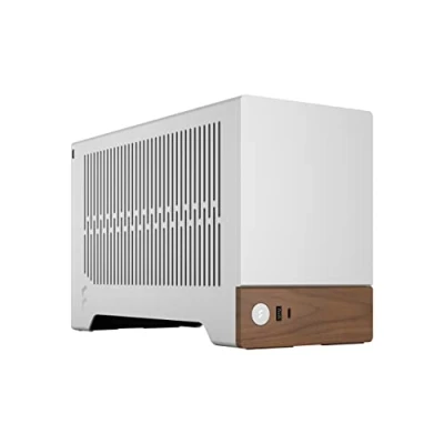 Imagen de Fractal Design Terra Silver Wood Walnut Front Panel Small Form Factor mITX Gaming Case PCIe 4.0 Riser Cable USB Type C Anodized Aluminum Panels