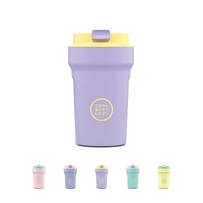 Imagen de Cool Bottles Paradise Tumbler Vaso Térmico de Acero Inoxidable 350 ml Bali Malva y Amarillo Tapa Hermética Bebidas frías 10 horas calientes 5 Acabado Antimanchas