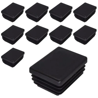 Imagen de SKIR&#039;CO 10 tapones rectangulares de plástico 30 x 40 mm, tapas tubo mate, insertos rectangulares, para postes valla, color negro RAL 9005