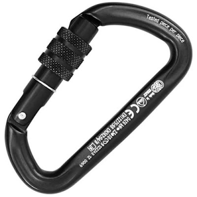 Imagen de KONG Trapper Screw Sleeve Carabiner DE Aluminio, Amarillo/Pulido/Negro