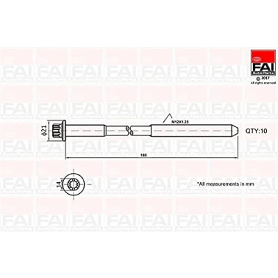 Imagen de FAI AutoParts B2111 Juego de Tornillos Culata 10 TOYOTA: Corolla Verso, RAV4 III SUV, Auris Hatchback, LEXUS: IS 2