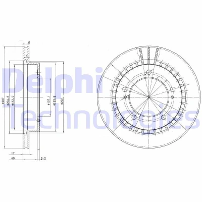 Imagen de DELPHI BG3158 Disco de freno 287 17 5 ventilado aceitado sin procesar cojinete rueda, anillo sensor ABS SUZUKI: Vitara I SUV, Jimny SUV