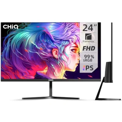 Imagen de CHiQ Monitor 24 Pulgadas, Full HD (1920x1080), Ultrafino con Pantalla microborde y tecnología IPS, 100% sRGB, AMD FreeSync, HDMI VGA, DP, 100 Hz, VA, VESA