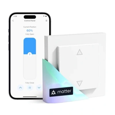 Imagen de Meross Matter Interruptor de Persianas WiFi (Requiere Cable Neutro), Cortinas Inteligentes Domóticas Compatible con Apple HomeKit, Alexa y Google Assistant
