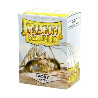 Imagen de Dragon Shield ART11017 Standard Size Sleeves 100pk Ivory, Matte Ivory