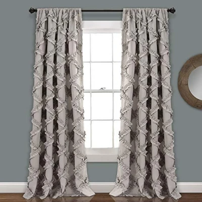 Imagen de Lush Decor Exuberante decoración Cortina de Ventana Panel par, Gris, 84 &quot;X 54&quot;