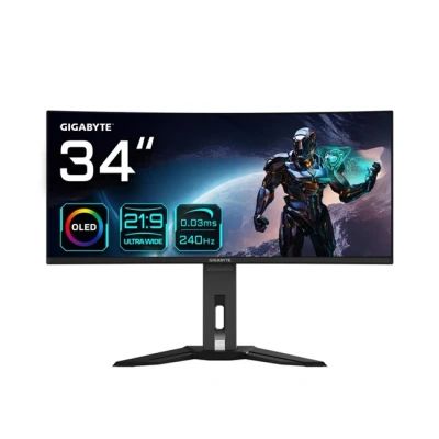 Imagen de Gigabyte Monitor de Juegos Curvo OLED WQHD MO34WQC2 34&quot; 3440 x 1440, 240Hz, 0.03ms, KVM, 250 CD/m², FreeSync Premium Pro, DisplayHDR True Black 400, HDMI 2.1, Displayport 1.4