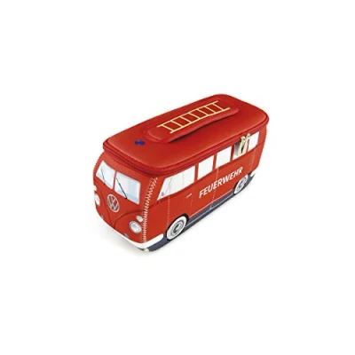 Imagen de BRISA VW Collection Volkswagen Bolsa de Maquillaje cosmético sartículos tocador Neopreno T1 Camper Bus (Bomberos/Rojo/Pequeña)