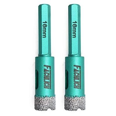 Imagen de FACHLICH Broca de Diamante,2PCS 16mm con mango hexagonal para Perforación en Seco Porcelana Azulejo Granito Mármol