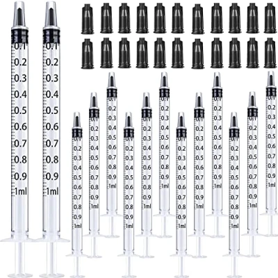 Imagen de Gufastoe 100pcs 1ml Jeringa de Plastico(sin aguja) con Tapas, Alimentación animales compañía o para uso industrial