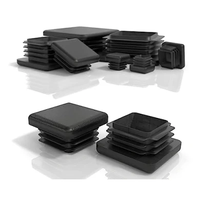 Imagen de PD® Tapones laminares 35x35mm para tubo cuadrado cuadrados de plástico PE tubos acero, acero inoxidable, aluminio y perfiles negros 20 pts