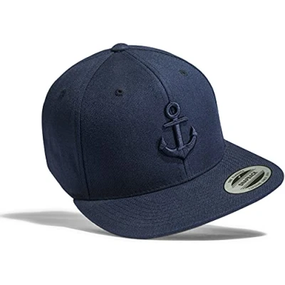 Imagen de Gorra de béisbol: Ancla Flexfit Classic Snapback Basecap con Bordado en 3D Pescado Cap Regalo s Pescador Hombre y Mujer Gorro Tapa Pesca Hip Hop Rap (Azul)